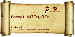 Pacsai Mátyás névjegykártya