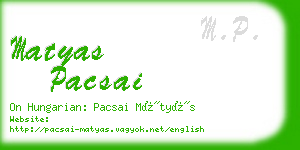 matyas pacsai business card